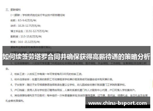 如何续签劳塔罗合同并确保获得高薪待遇的策略分析